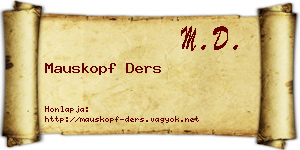 Mauskopf Ders névjegykártya